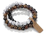 WEIZAIJY Perlenarmband für Damen, Naturstein Heilsteine Armband mit Edelsteinen, Elegantes Chakra Armband zur Energiebalance, Handgefertigter Schmuck Geschenk für Frauen Männer