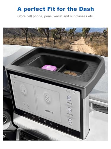 Image of CDEFG 2025 2026 Ford Maverick Center Console Dash Screen Organizer 13.2-Inch Dashboard Behind-Screen Storage Box Truck Accessories