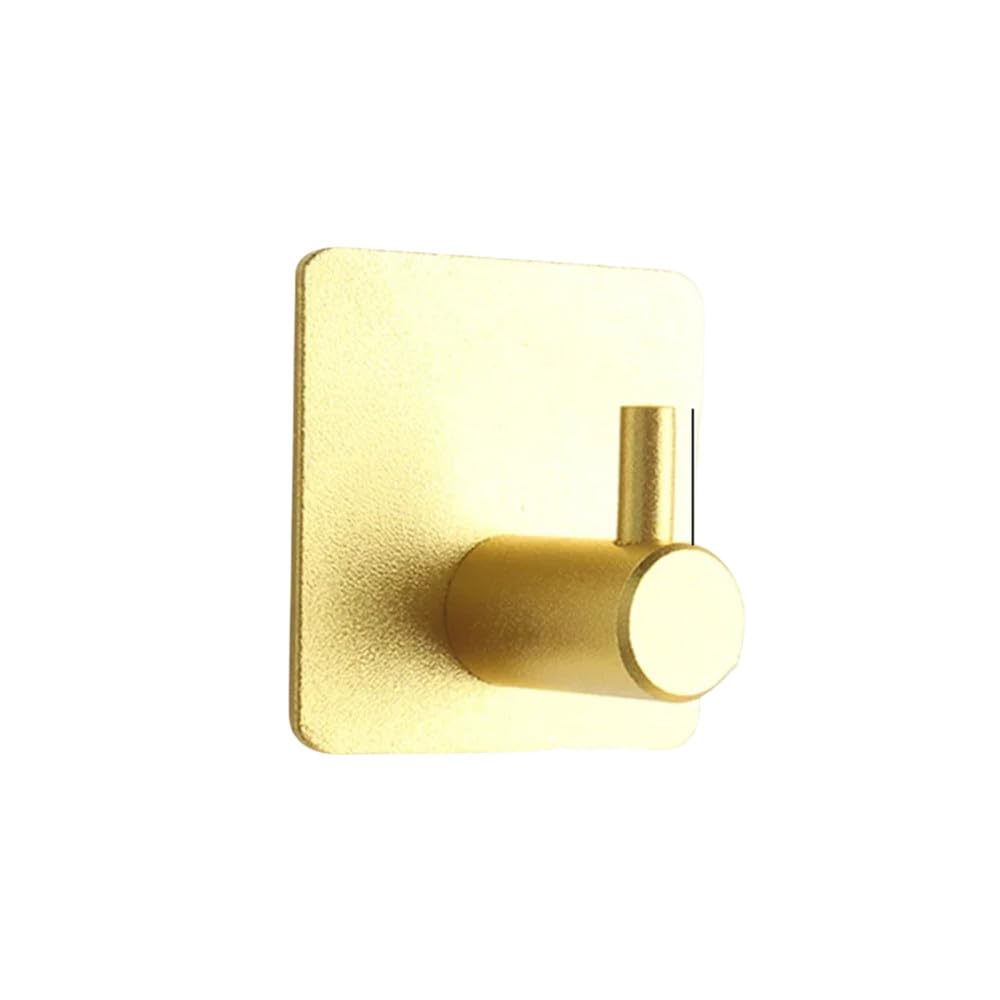 LCANALLYMS Wall hooks, Coat Hook Bathroom Hooks 1/2/3PCS Black Gold Hanging Towel Holder No Drill Organaizer Accessories(1pcs Gold)