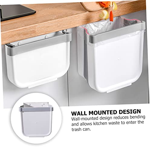 Caneca de basura plegable blanca para pared miniatura 7
