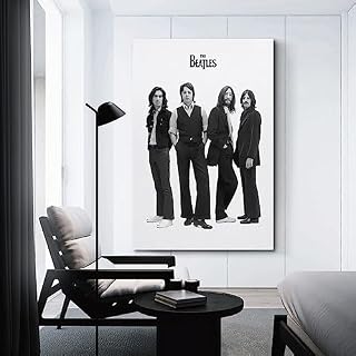 SHUPSY Poster décoratif sur toile The Beatles – Noir et blanc – Pour chambre à coucher – 40 x 60 cm - Les Beatles, Paul McCartney, John Lennon, RIngo Starr, George Harrison SHUPSY Poster décoratif sur toile The Beatles - Noir et blanc - Pour chambre à coucher - 40 x 60 cm – Image 3
