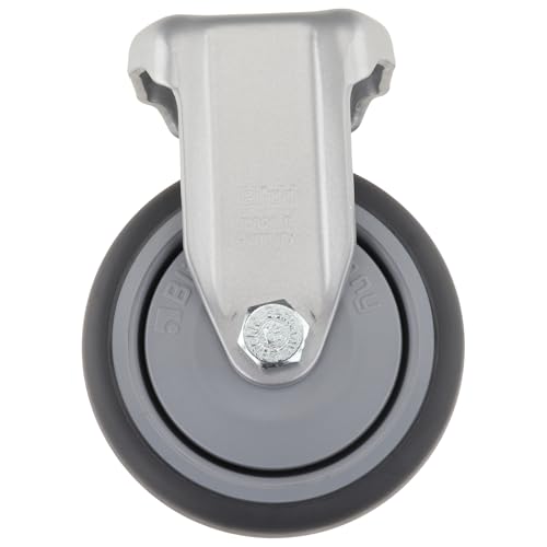 Roulette fixe D80 plastique gris corps de roue PA à visser trou arrière
