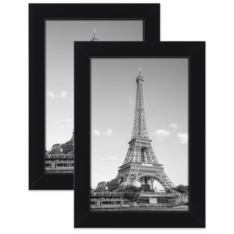 upsimples Pack of 2 Black Picture Frames 13 x 18 cm Cover