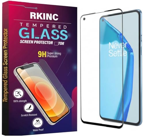 Image of RKINC Tempered Glass for Oneplus 9Rt (6.62 Inch) Military Grade Gorilla Screen Guard Protector | With Installation Kit | Edge to Edge Coverage | Black