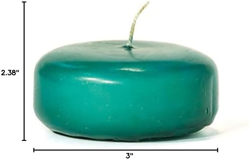 Pack of 10, 3" x 1.25" Small Disk Floating Candles Hunter Green for Weddings, Home & Event Decoration, Relaxation, Made in US