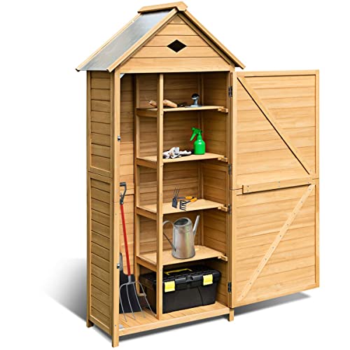 Alta qualità - La casetta da giardino è realizzata in legno di alta qualità, la superficie è rivestita con rivestimento impermeabile per una lunga durata. Le quattro gambe sono realizzate in legno massello per un'eccellente stabilità.