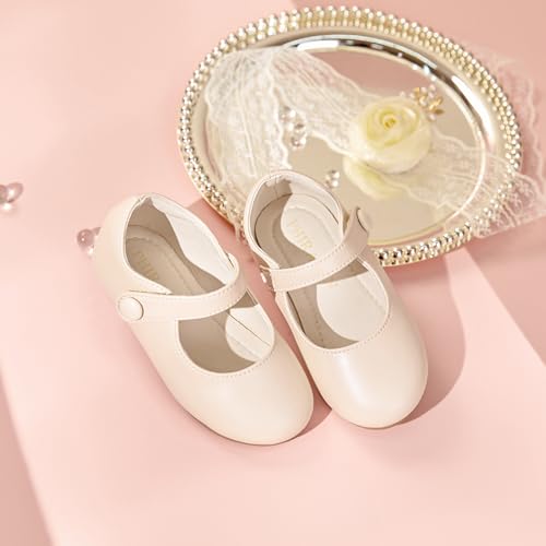 Image of PHIRAMIN Toddler Flower Girl Glitter Dress Shoes Little Girl Ballet Flats Bow Wedding Party