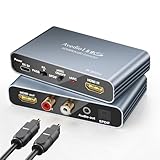 【性能版】avedio links 4K120Hz HDMI Audio Extractor 8K60Hz HDMI 2.1 音声分離器 光デジタル+RCA+3.5mm音声出力 5.1ch ARC/eARC CEC Dolby Atmos DTS AAC ALLM VRR PS5/Switch/Xbox対応 アルミ製 光デジタルケーブル付き