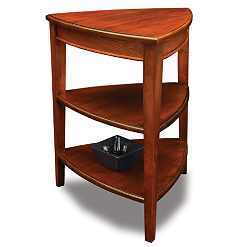 Image of Leick Home Shield Wedge End Table, 21 inch, Glazed Auburn