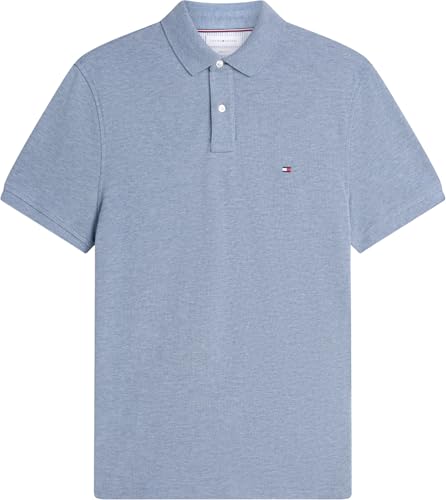 Tommy Hilfiger Herren Poloshirt Kurzarm 1985 Regular Fit, Blau (Brisk Blue Heather), XS – Ansicht 5