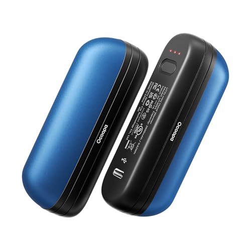 OCOOPA Scaldamani Ricaricabili 2 in 1, Scaldamani Elettrico Magnetico 5200mAh, Scaldamani Tascabili, 3 Livelli di Riscaldamento Fino a 52 ℃, Regali da Campeggio per la Pesca per Uomo, UT2s Mini