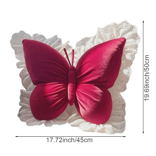 Coussin décoratif papillon en dentelle et assise moelleuse pour canapé - 3