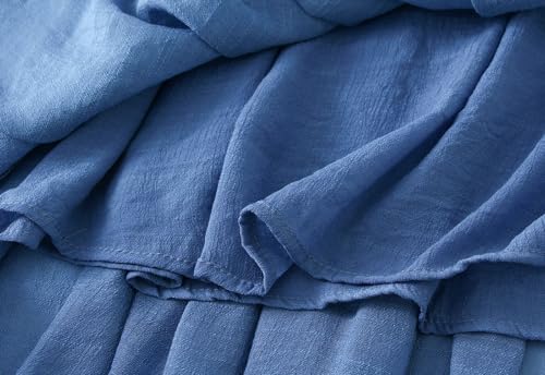 Womens Cotton Linen Skirt Drawstring Pleated Midi Skirts Elastic High Waist A-Line Skirt Prom Party Casual Skirts2