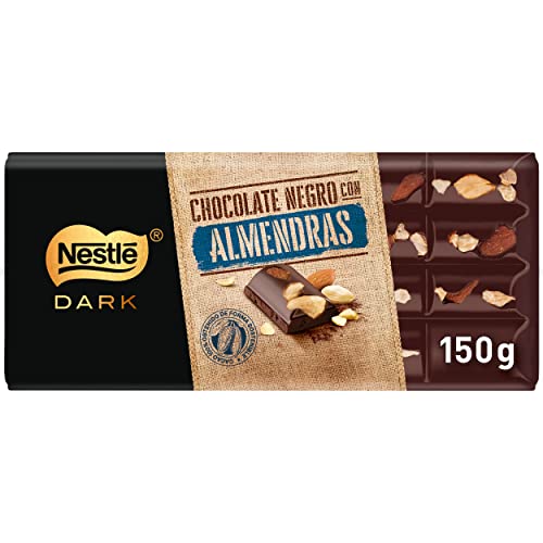 NESTLÉ DARK Tableta de Chocolate Negro con Almendras, 150 g