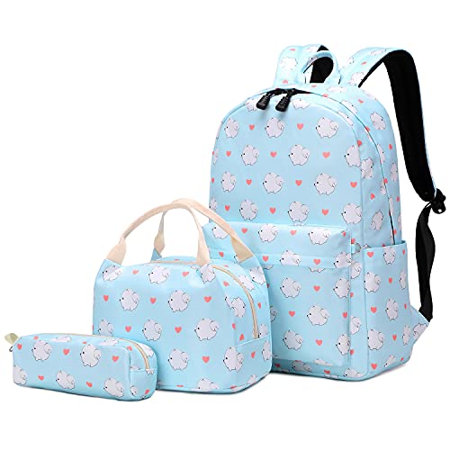 Ecodudo Kids Backpack Set - Lightweight School Bookbag With Lunch Bag & Pen Case, White Rocket Design, Medium Size - View #9