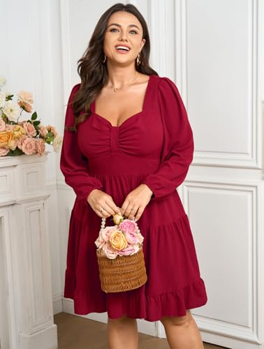 Image of SCOMCHIC Women's Plus Size Cocktail Mini Short Dress
