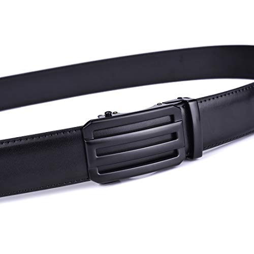 Image of Beltox Men Leather Belt w Slide Ratchet Interchangeable Buckle