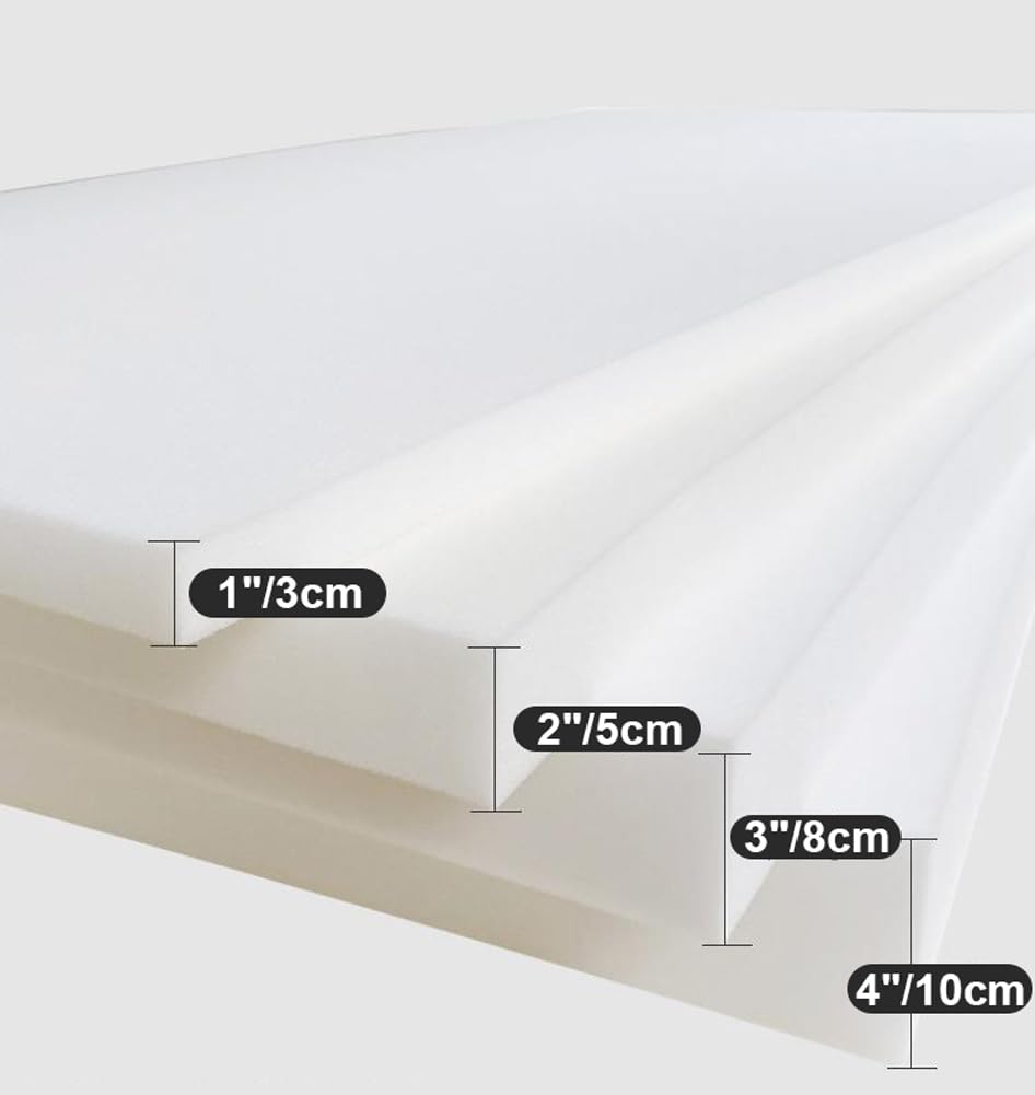 Coprimaterasso in schiuma ad alta densità, spessore 8 cm, ricambio per materasso a castello camper, ideale per letto singolo/matrimoniale