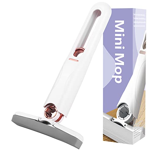 Portable Self-Squeeze Mini Mop, Hands-Free Telescopic Sponge Squeegee Mop, Strong Absorbent Lazy Mop For Wet And Dry Use, Ideal For Kitchens, Bathrooms, Car Windows (1 Cotton Head + 1 Squeeze Handle) #TOP22