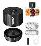 Homilen Electric Mason Jar Vacuum Sealer Kit - 2 Modes for Vacuum Sealing and Rapid Marinade, Automatic Food Saver for Wide & Regular Mouth Jars, Includes 10 Sealing Lids and USB Cable