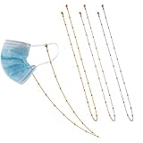 TOYMIS 3 piezas Máscara Soporte, Cadena Collar Metal Anteojos Soporte máscara Correa Extensor Cadena (Oro, Rosa, Plata)