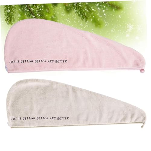 Balacoo 2 Peças Toalhas De Secagem De Cabelo Turbante De Cabelo Toalha De Cabeça Envoltório De Cabel