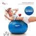 KM-Fit Gymnastikball 65cm | Trainingsball mit Luft-Pumpe | Sitzball Büro Anti-Burst | Ball für Fitness, Yoga, Gymnastik, Core Training | Pezziball Yogaball BPA-Frei | Blau