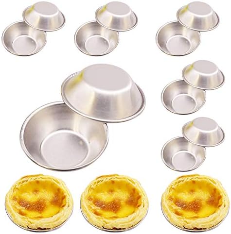 Luxtrip Egg Tart Molds 12 Pieces Aluminum alloy mini cake Heat resistant nonstick Cookie mould Cookie cake pudding chocolate mold tin baking tool baking cup Mini pie muffins