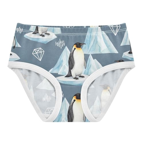 Personalized Girls Underwear Toddlers 2t Cotton Panties for Girl Vivid Emperor Penguins Glacier Underpants Briefs