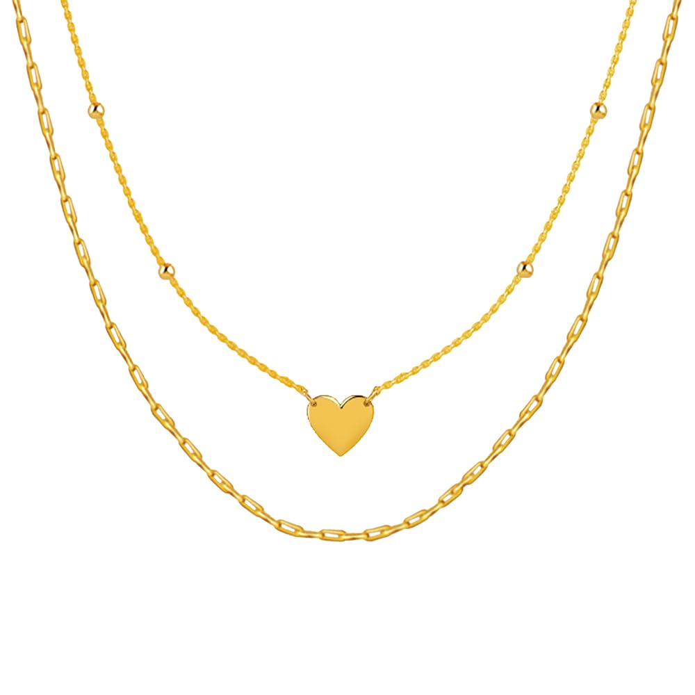 925 Silver Golden Layered Love Necklace|Pendant to Gift Women & Girls | With Certificate of Authenticity and 925 Stamp | 6 Months Warranty-image-29