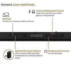 Casio LK-S450 CASIOTONE Top Clavier à touches lumineuses avec 61 touches à frappe dynamique au look piano avec 600 sons… – Image 4