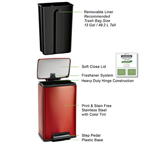 Caneca rectangular Tramontina 13 gal acero inoxidable miniatura 3