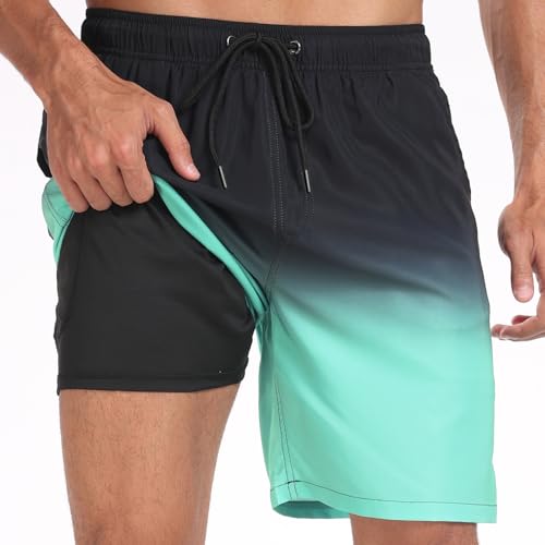 Image of Keevoom Mens Swim Trunks Compression Liner Swimming Shorts Swimwear Quick Dry Swimsuit Bathing Suits Board Shorts