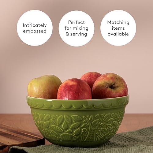 Mason Cash | In the Forest S30 1.25 Quart Embossed Mixing Bowl | Hedgehog (Green) - Thumbnail 5