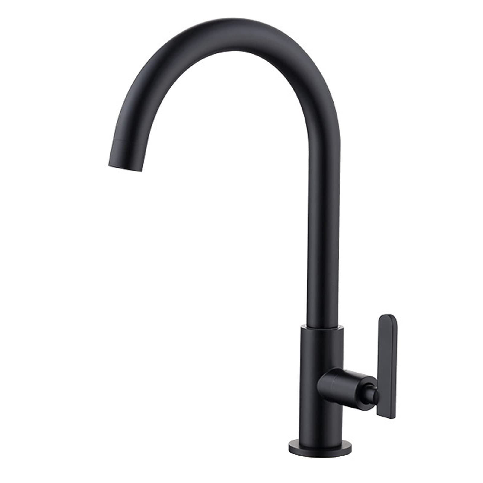Grifo for fregadero de cocina de cobre con acabado negro mate y diseño monomando de arco alto