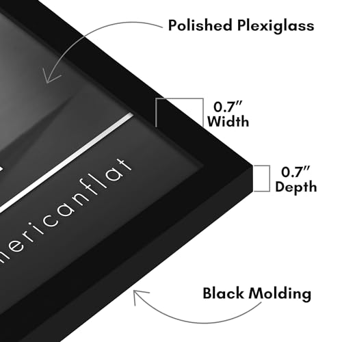 Americanflat 17x21 Picture Frame with Polished Plexiglass - Streamline Collection - Thin Border Picture Frame for Wall Display - Hanging Hardware Included - Black by Americanflat - Image 3