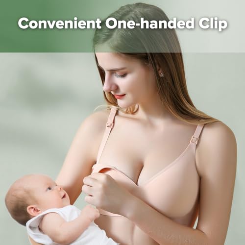 haakaa Nursing Bras for Breastfeeding, Ultra Comfort Jelly Strip“ Supportive Maternity Bras Wireless Pregnancy Bras (Cream, XL) - Thumbnail 7