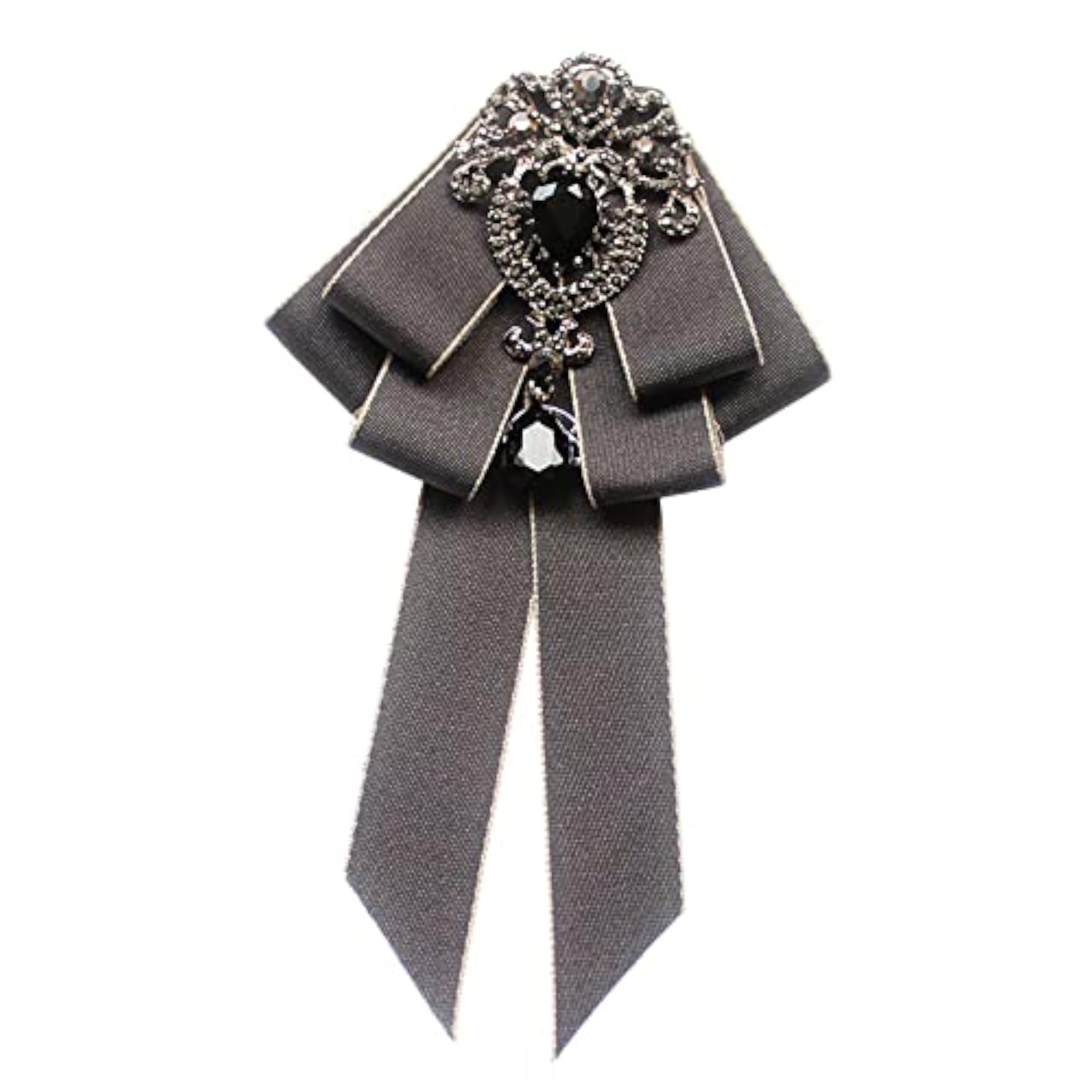 Pre Tied Bow Tie Adjustable Length Formal Brooch Pin