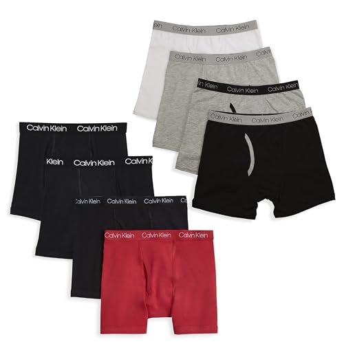 Image of Calvin Klein Kids Boys' Modern Cotton Boxer Brief Underwear 8-Pack