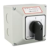Baomain Universal Rotary Changeover Switch SZW26-40/D303.3D with Master Switch Exterior Box 660V 40A 3 Position 12 Terminals 3 Phase