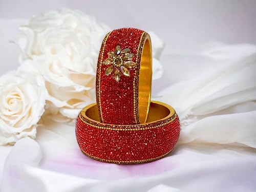 Brass Bangles Set for & (Pack of 2 Bangles) in Color- (Size_2.8)