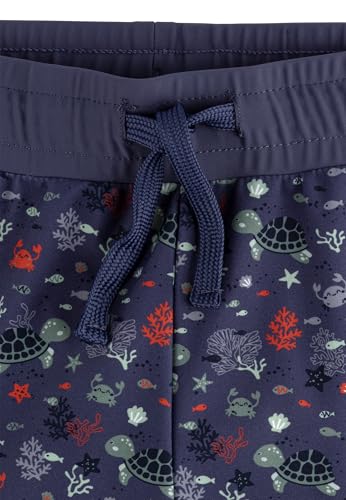 Sterntaler Badeshorts Unterwasser – UV-Schutz 50+ Schwimmshorts Jungen – Baby Badehose mit Meeresprint & Windeleinsatz bis Größe 86/92 - Bademode für Strand und Schwimmbad – blau, Größe 80