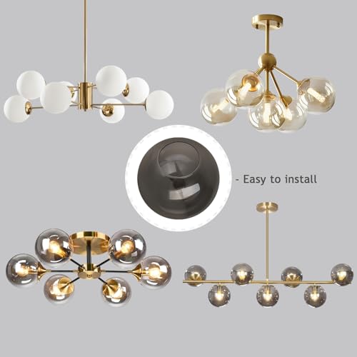 Image of Lighting Replacement Glass Globe Shade,Smoke Gray Lampshade Glass Accessories For Pendant Lights, Wall Lights, And Ceiling Lights,5.9 inch Diameter, 2.64 inch Opening Diameter (Smoke Gray, 5.9 inch)