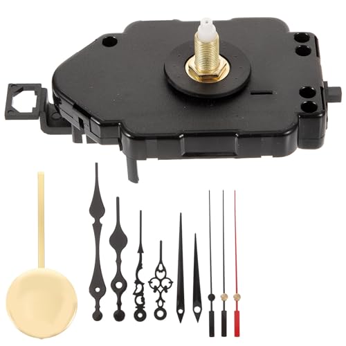 DONFAMDS 壁掛け時計用耐久性振り子ムーブメント交換キット 軽量静音設計 アイアン 製 修理用実用パーツ 軸長 針付 家用時計アクセサリー
