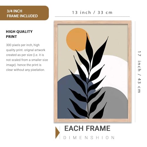 Image of kotart Aesthetic Boho Art Home Decoration Painting | Boho Paintings With Frame For Living Room Bed Room Hotel Wall Decor Digital Reprint Set of 9 (13X17 inch)