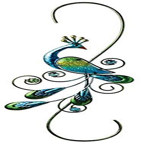 Sunset Vista Designs Metal and Glass Decorative Peacock Hook, 22