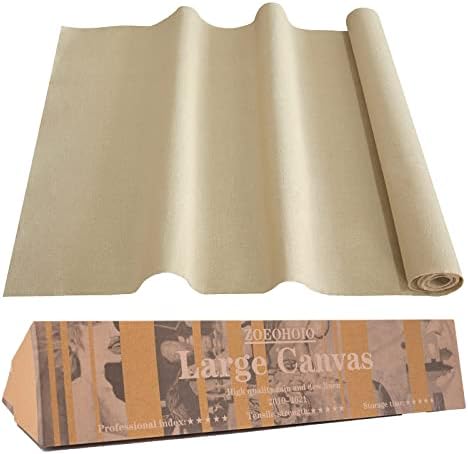 Linen Canvas Roll Ideal for Acrylic,Oils Painting &Crafts--22x118 Inch-ZOEOHOIO