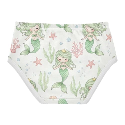 Cute Mermaids Corals Sea Bubble Girls Underwear Toddlers 2t Cotton Little Girl Panties Print Briefs Kids Undies2