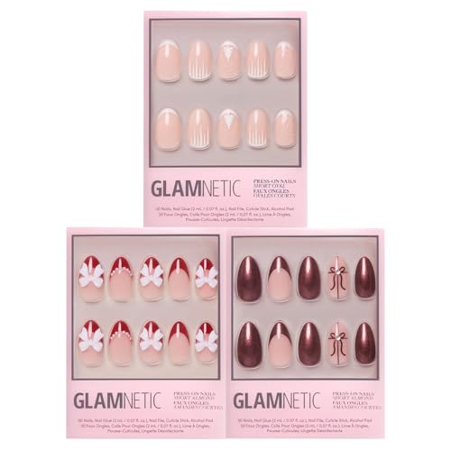 Glamnetic Press-On Nails Bundle - Winter's Tale, Ruby Ribbons &