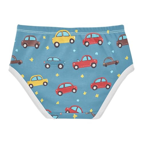 Wusikd Cute Cars Girls' Underwear Cotton Blue Girls Briefs Soft Toddler Underwear 2T2